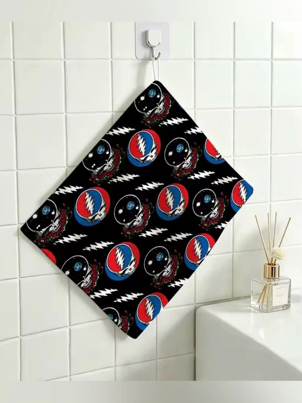 Grateful Dead Hanging Kitchen Towel, Polyester Cotton Material, Wear Resistant